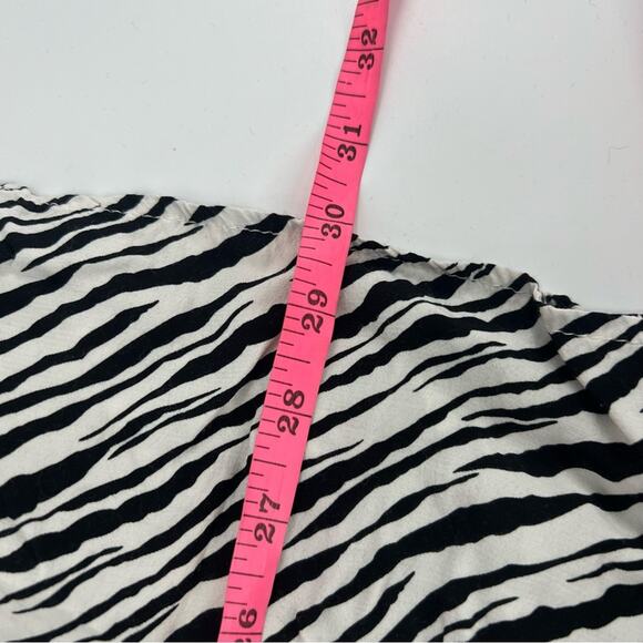 Faithfull the Brand Dress Black White Alina Smocked Zebra Square Neck Sz 4 - Picture 5 of 6